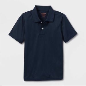 Cat & Jack Kids’ Performance Short Sleeve Uniform Polo Shirt Navy Size Small